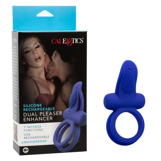 California Exotic Novelties Female Sex Toys Silicone Rechargeable Dual Pleaser Enhancer