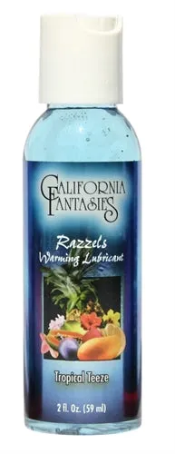 California Fantasies Razzels Warming Lubricant Tropical Teeze 2 Oz Bottle Lubricants