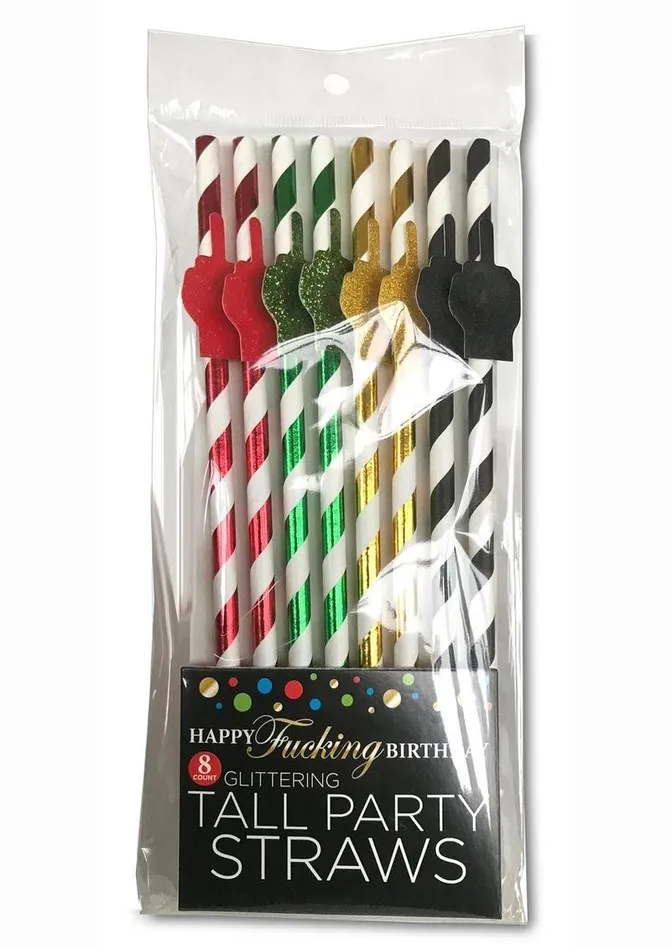 Candyprints Party Vibrators Happy Fn Birthday Tall Party Straws
