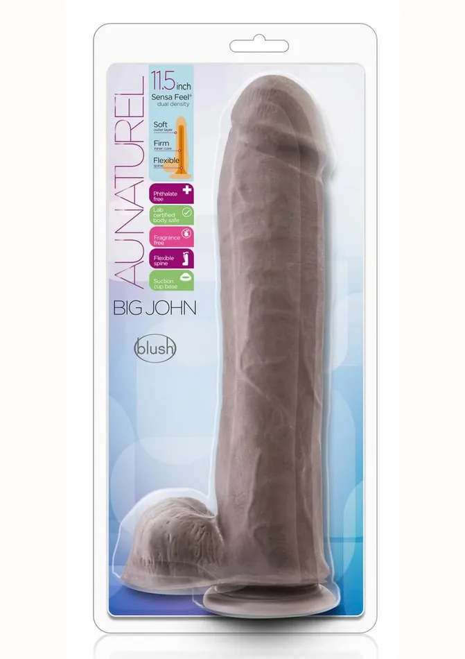 Dildos Au Naturel Au Naturel Big John Sensa Feel Dual Density Dildo with Balls