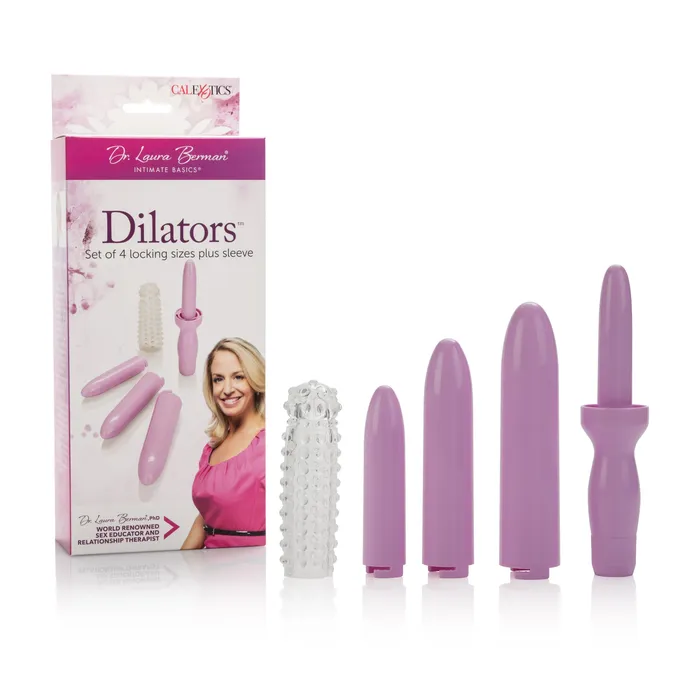 Dr Laura Bernam Dilators Set of 4 Locking Sizes Plus Sleeve Purple CalExotics Anal Dr Laura Bernam Dilators Set of 4 Locking Sizes Plus Sleeve Purple CalExotics Anal