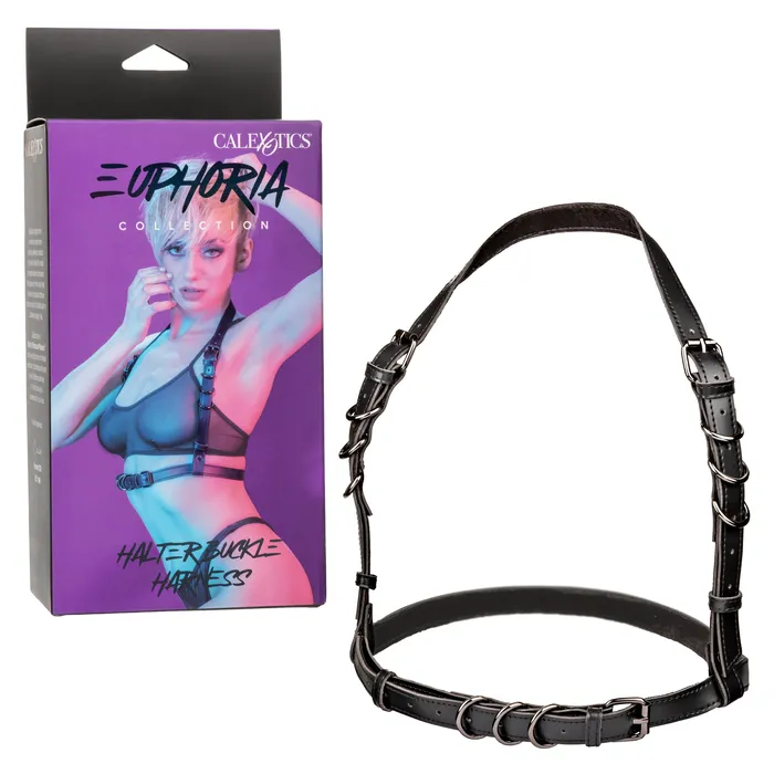 Euphoria Collection Halter Buckle Harness Black CalExotics Anal Euphoria Collection Halter Buckle Harness Black CalExotics Anal