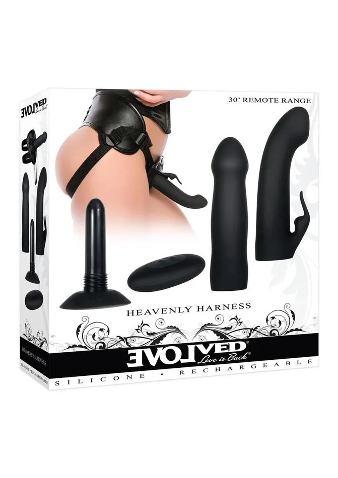 Evolved Female Sex Toys Heavenly Harness Kit Rechargeable Silicone Vibrator with Remote Control