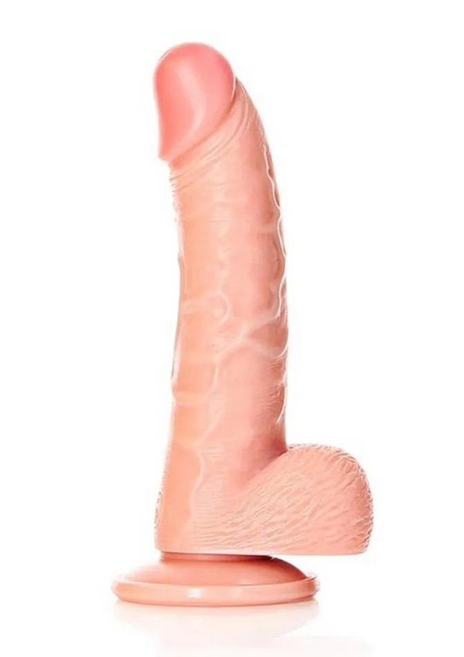 Female Sex Toys Realrock Curved Realistic Dildo with Balls and Suction Cup Real Rock