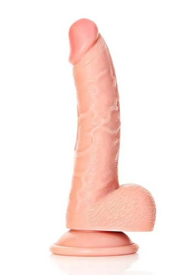 Female Sex Toys Realrock Curved Realistic Dildo with Balls and Suction Cup Real Rock