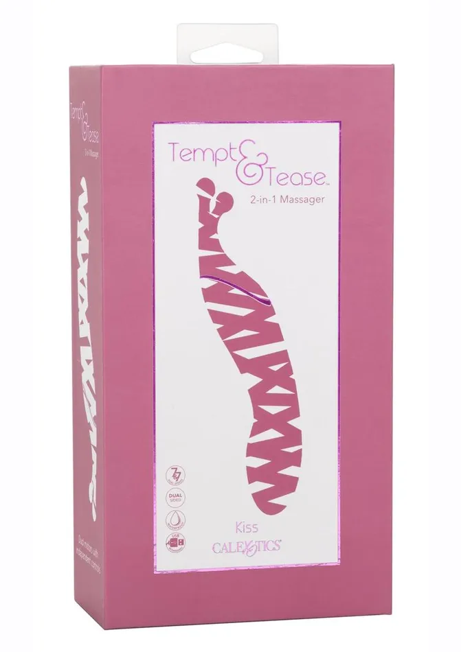 Female Sex Toys Tempt and Tease Tempt and Tease Kiss Rechargeable Silicone Vibrator with Clitoral Stimulator