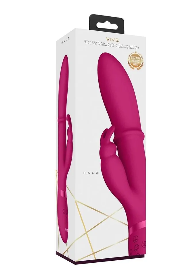 Female Sex Toys Vive Halo Rechargeable Silicone Ring Rabbit Vibrator Vive by Shots