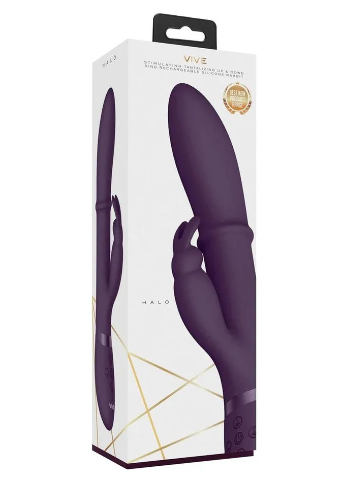 Female Sex Toys Vive Halo Rechargeable Silicone Ring Rabbit Vibrator Vive by Shots