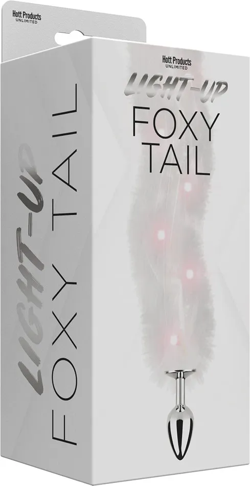 Hott Products Foxy Tail Light Up Faux Fur Butt Plug White Plug White Anal Hott Products Foxy Tail Light Up Faux Fur Butt Plug White Plug White Anal