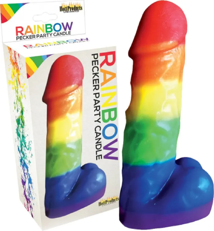 Hott Products Unlimited Rainbow Pecker Party Candle Anal