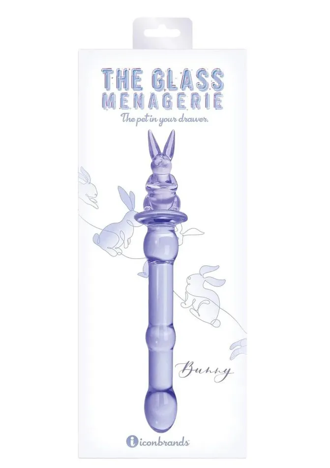 Icon Brands Dildos Glass Menagerie Rabbit Dildo Purple