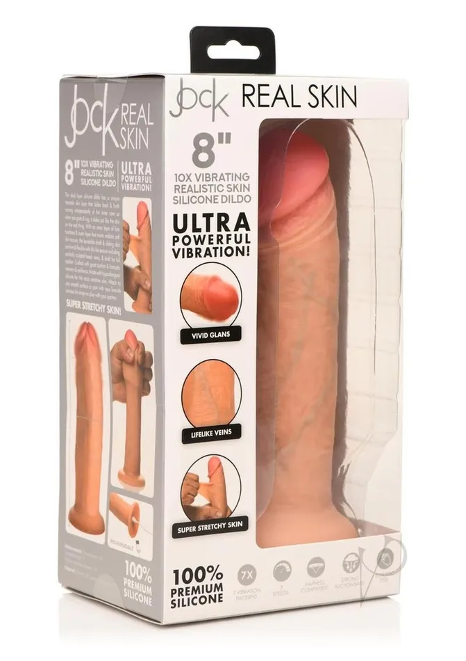Jock Real Skin Vibrating Silicone Dildo Jock Dildos