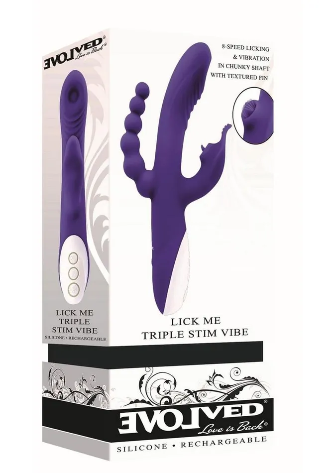 Lick Me Triple Stim Rechargeable Silicone Vibrator Evolved Vibrators