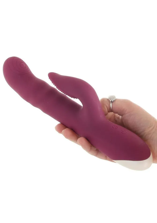 Lovely Lucy Rechargeable Silicone Dual Vibrator with Clitoral Stimulator Evolved Female Sex Toys