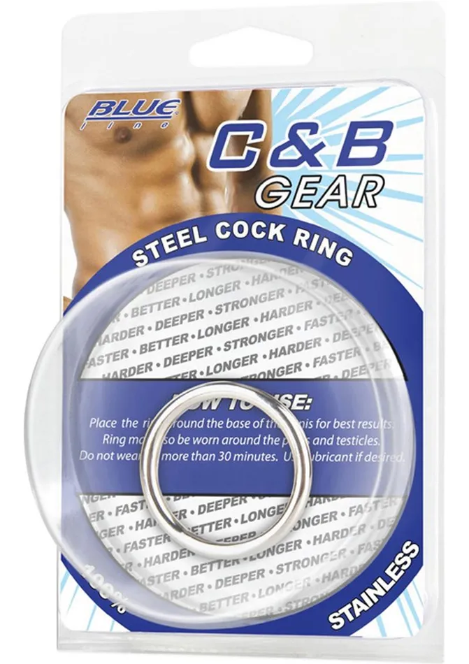 Male Sex Toys Blue Line CandB Gear C and B Gear Steel Cock Ring