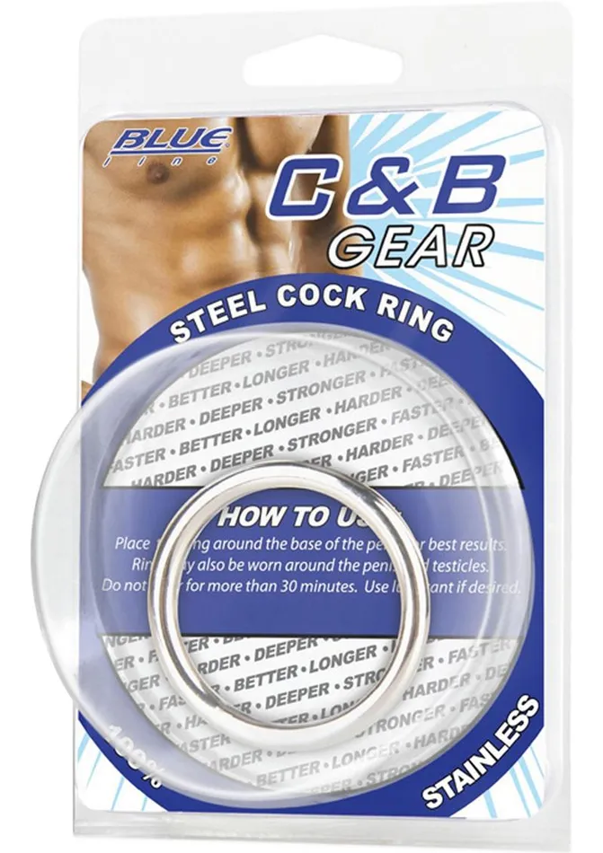 Male Sex Toys Blue Line CandB Gear C and B Gear Steel Cock Ring
