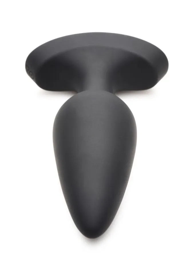 Male Sex Toys Booty Sparks Booty Sparks Laser Heart Rechargeable Silicone Anal Plug with Remote Control Large Black with Red Lights
