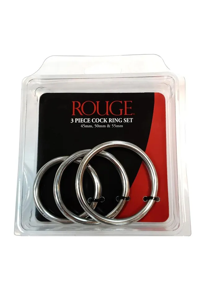 Male Sex Toys Rouge Rouge Stainless Steel Cock Ring Set Of