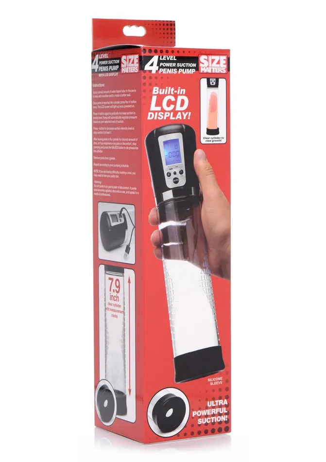 Male Sex Toys Size Matters Size Matters Power Suction Penis Pump with Built