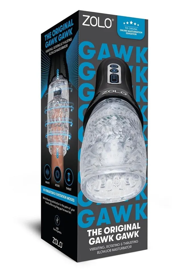 Male Sex Toys Zolo ZOLO The Original Gawk Gawk Rechargeable Silicone Vibrating Deep Throat Blowjob Masturbator Male Sex Toys Zolo ZOLO The Original Gawk Gawk Rechargeable Silicone Vibrating Deep Throat Blowjob Masturbator