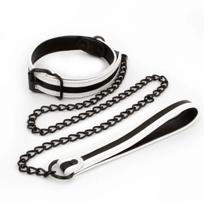 NS Novelties Couples GLO Bondage Collar Leash Green