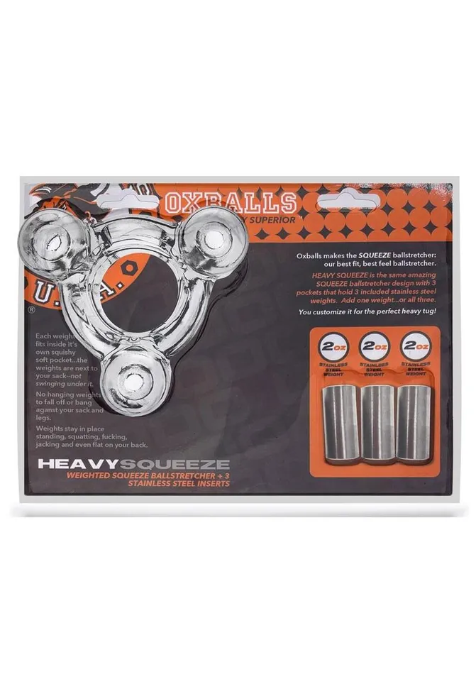 Oxballs Male Sex Toys Oxballs Heavy Squeeze Ballstretcher with Stainless Steel Weights