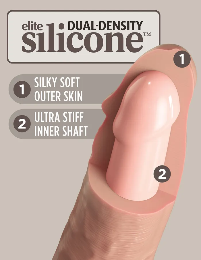Pipedream Dildos King Cock Elite 6 Inch Silicone Dual Density Cock Light Pipedream Dildos King Cock Elite 6 Inch Silicone Dual Density Cock Light