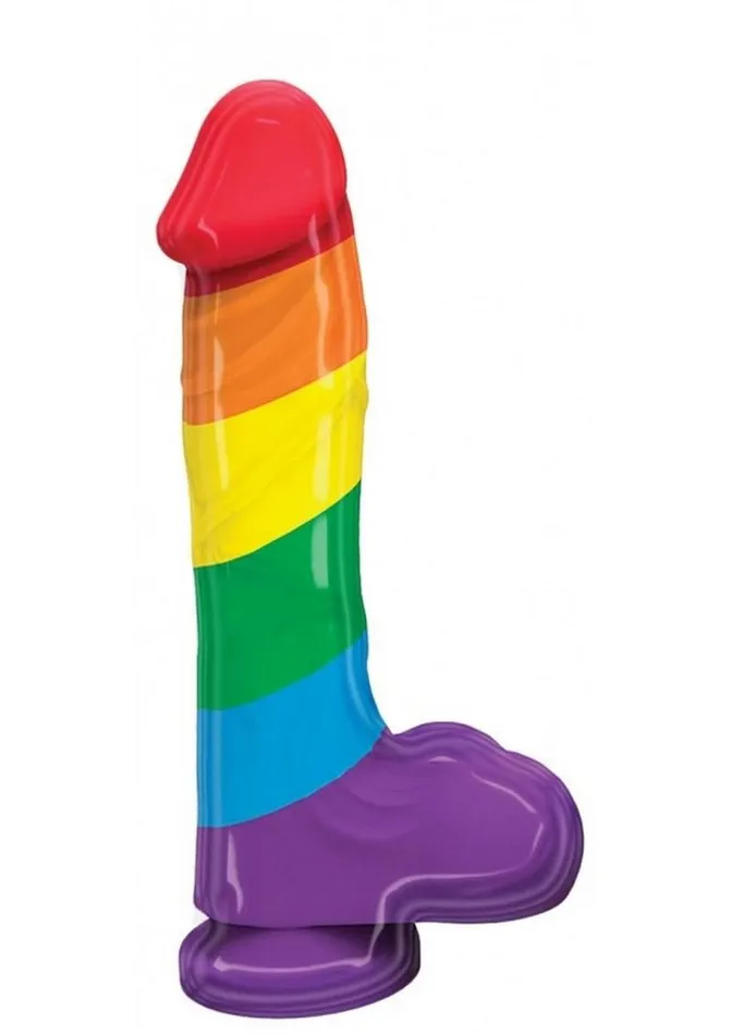 Rainbow Pumped Rainbow Silicone Realistic Dildo with Balls Female Sex Toys Rainbow Pumped Rainbow Silicone Realistic Dildo with Balls Female Sex Toys