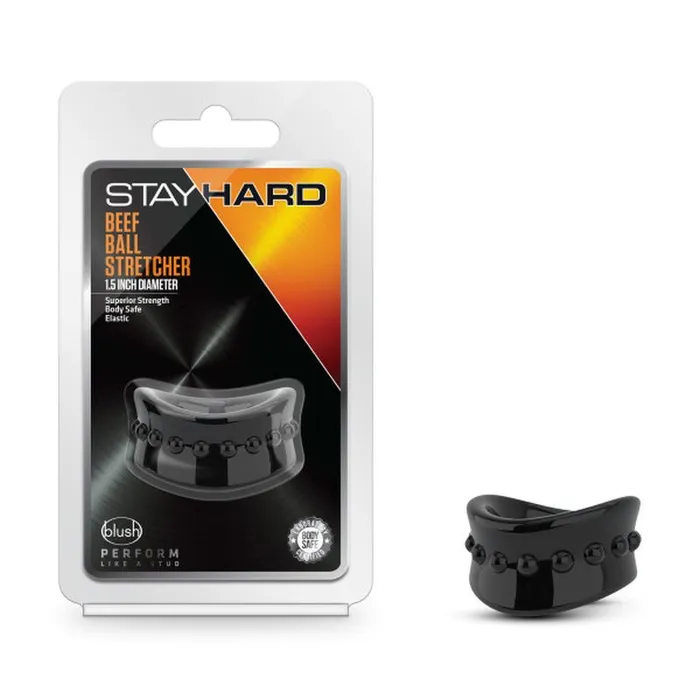 Stay Hard Beef Ball Stretcher Snug 15inch Black Stay Hard Anal