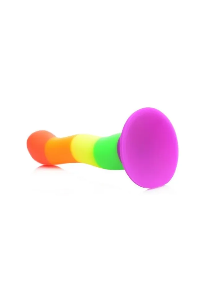 Strap U Proud Rainbow Silicone Dildo with Harness STRAP U Female Sex Toys