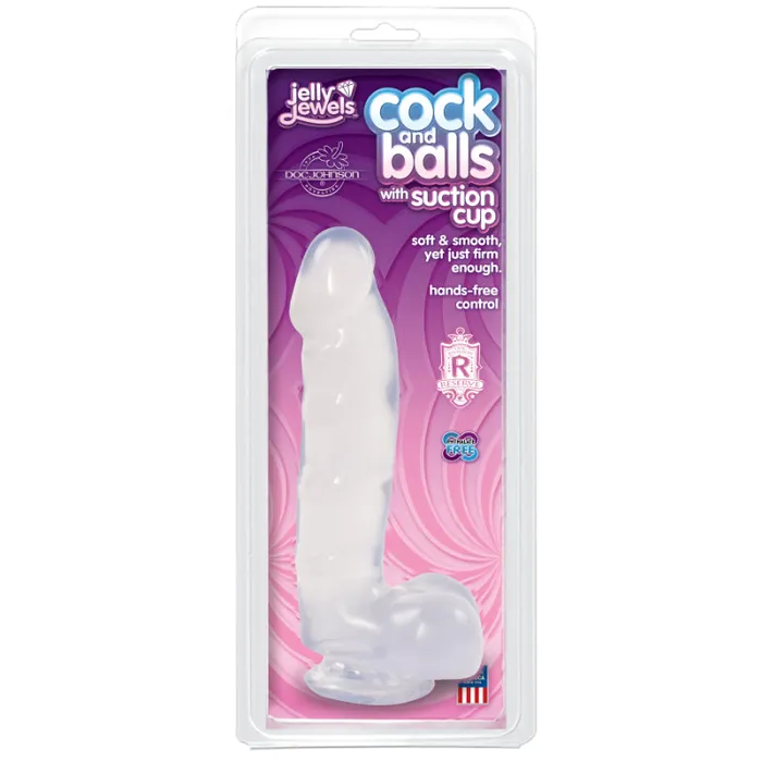 The Toolshed AU Cock And Balls With Suction Cup Diamond Clear Dildos