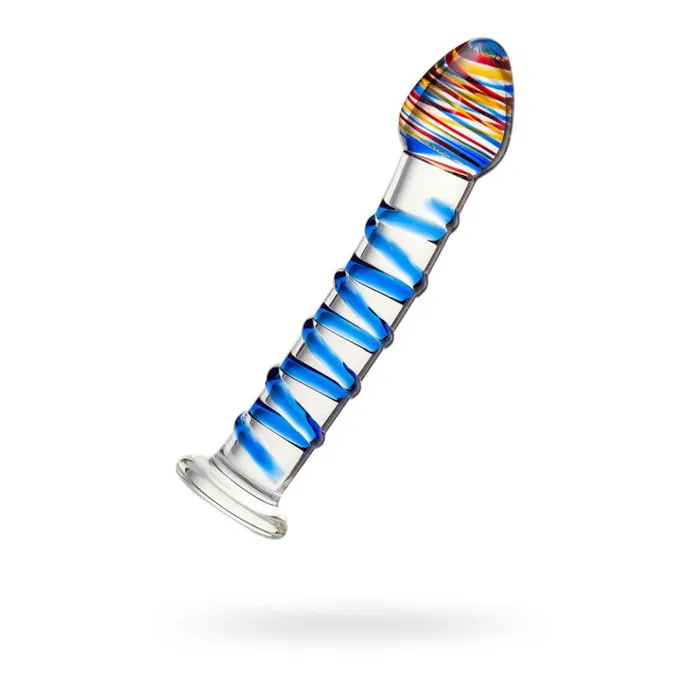 The Toolshed AU Dildos Sexus Glass Dildo Blue Swirls 18cm