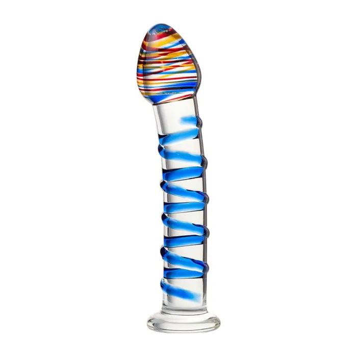 The Toolshed AU Dildos Sexus Glass Dildo Blue Swirls 18cm