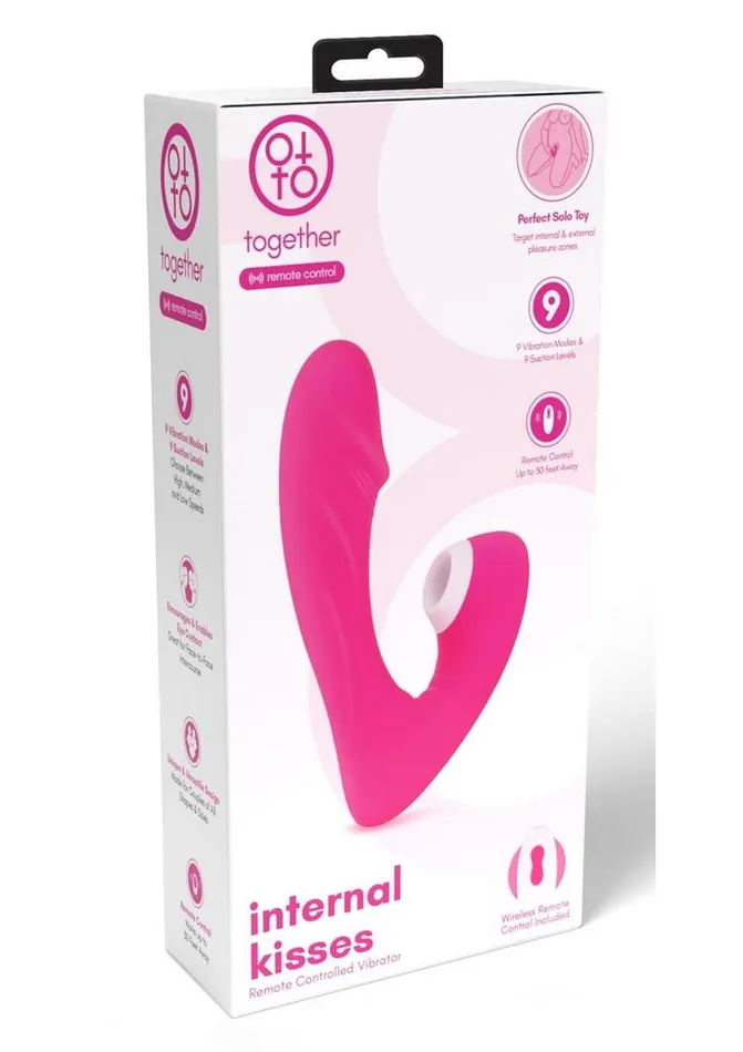 Together Toys Female Sex Toys Together Toys Internal Kisses Silicone Rechargeable Dual Stimulation Vibrator with Remote Control