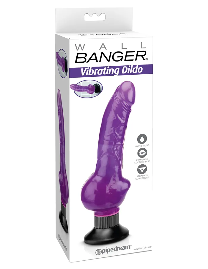 Vibrators Pipedream Wall Banger Vibrating Dildo Purple