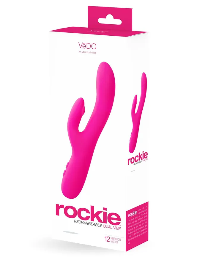 Vibrators Rockie Dual Rechargeable Vibe Foxy Pink VeDO