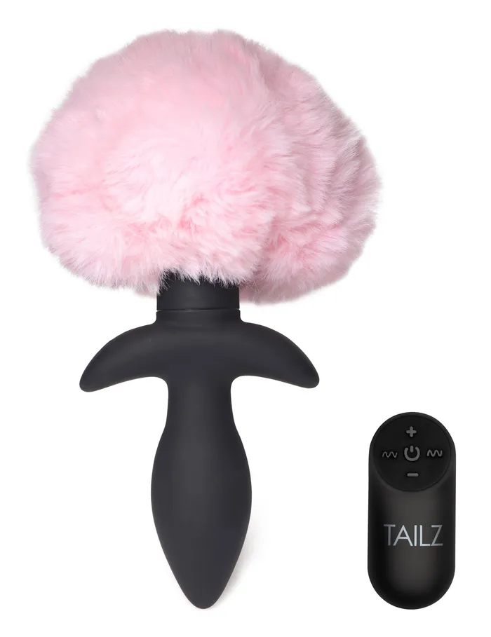 Waggerz Moving and Vibrating Bunny Tail Anal Plug Pink XR Brands Tailz Male Sex Toys Waggerz Moving and Vibrating Bunny Tail Anal Plug Pink XR Brands Tailz Male Sex Toys