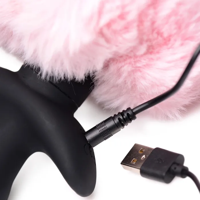 Waggerz Moving and Vibrating Bunny Tail Anal Plug Pink XR Brands Tailz Male Sex Toys Waggerz Moving and Vibrating Bunny Tail Anal Plug Pink XR Brands Tailz Male Sex Toys