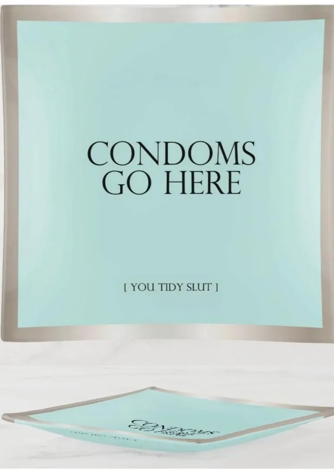 Warm Human Vibrators Warm Human Condoms Go Here Trinket Tray 5x5