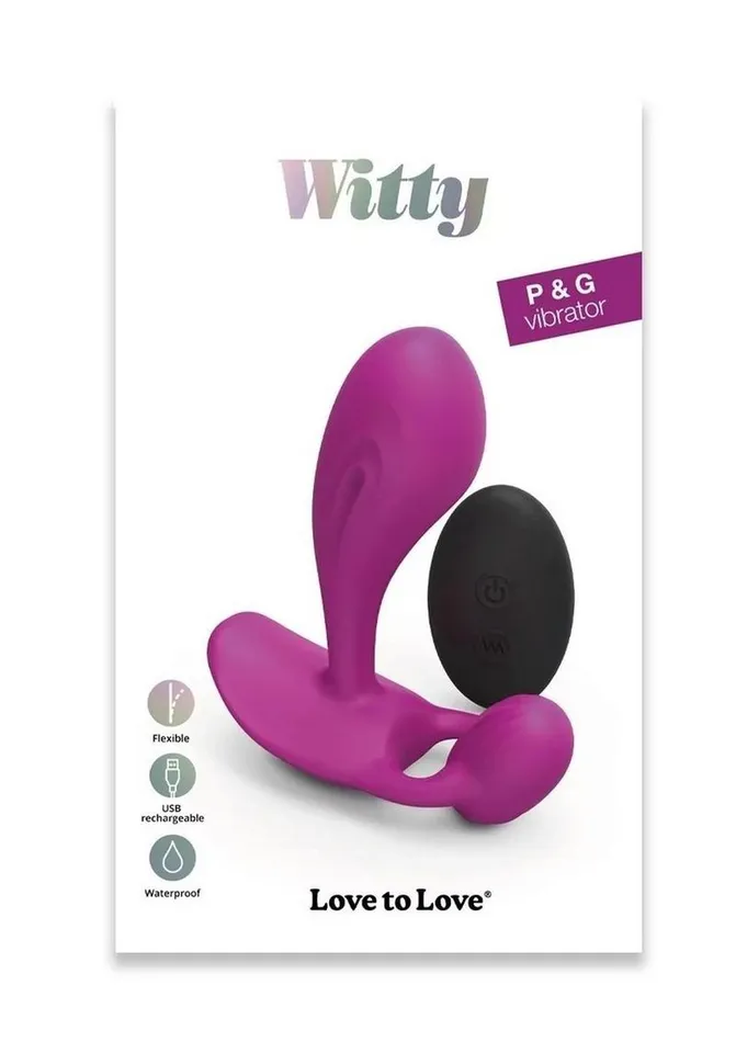 Witty Rechargeable Silicone Vibrator with Clitoral Stimulator Sweet Orchid Love to Love Female Sex Toys