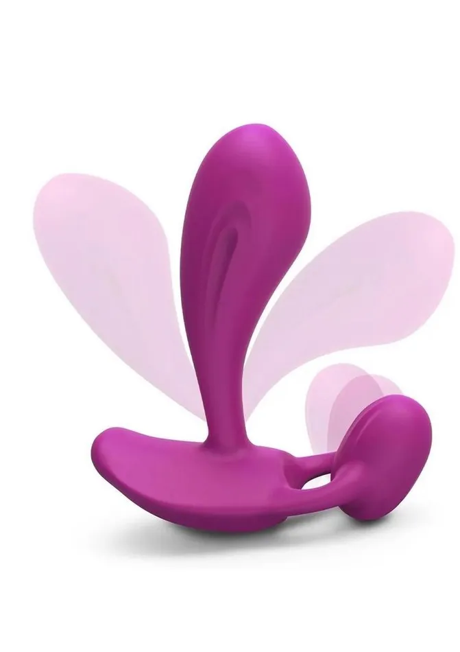 Witty Rechargeable Silicone Vibrator with Clitoral Stimulator Sweet Orchid Love to Love Female Sex Toys