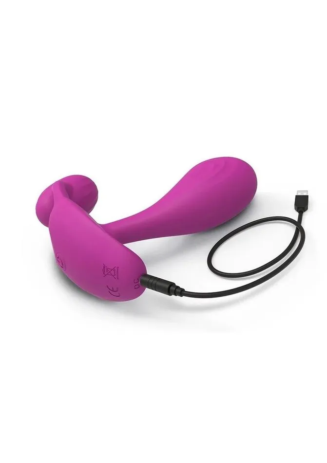 Witty Rechargeable Silicone Vibrator with Clitoral Stimulator Sweet Orchid Love to Love Female Sex Toys
