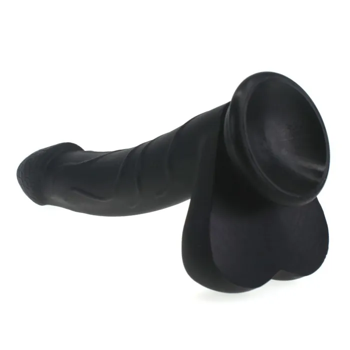 XMEN Dildos Realistic Cock w Balls Black