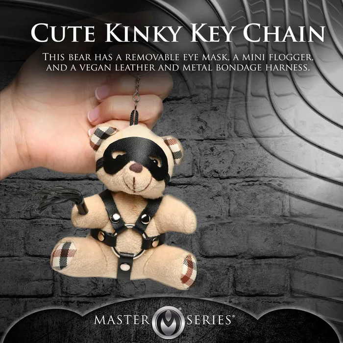 XR Brands Master Series Vibrators BDSM Teddy Bear Keychain XR Brands Master Series Vibrators BDSM Teddy Bear Keychain